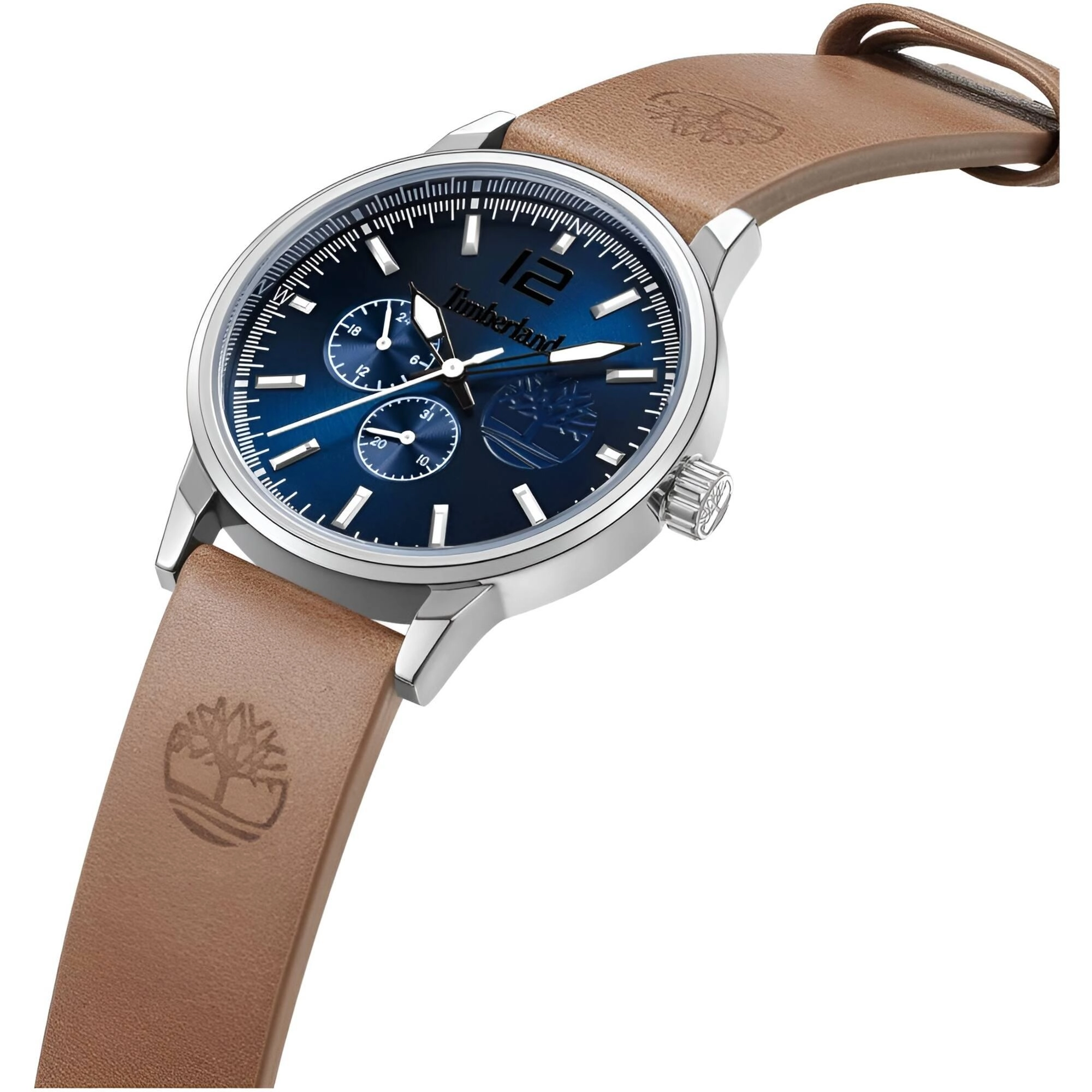Timberland Men's Watch - Classic Blue Dial Tan Leather Strap Date | TDWGF9002303