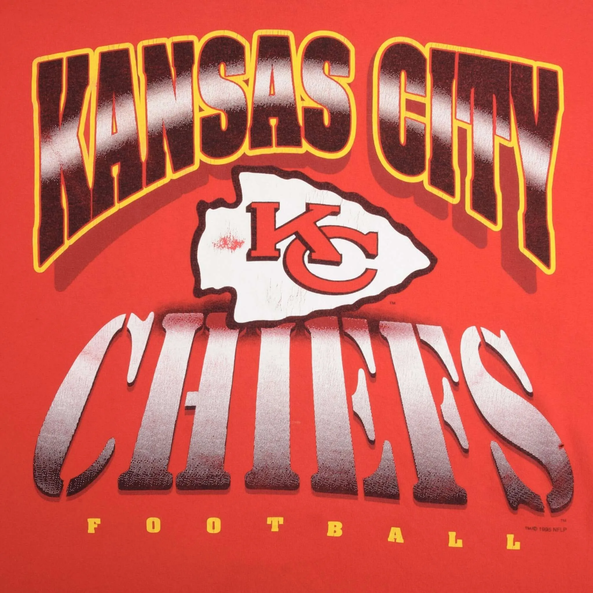 VINTAGE NFL KANSAS CITY CHIEFS 1995 TEE SHIRT SIZE 2XL MADE IN USA