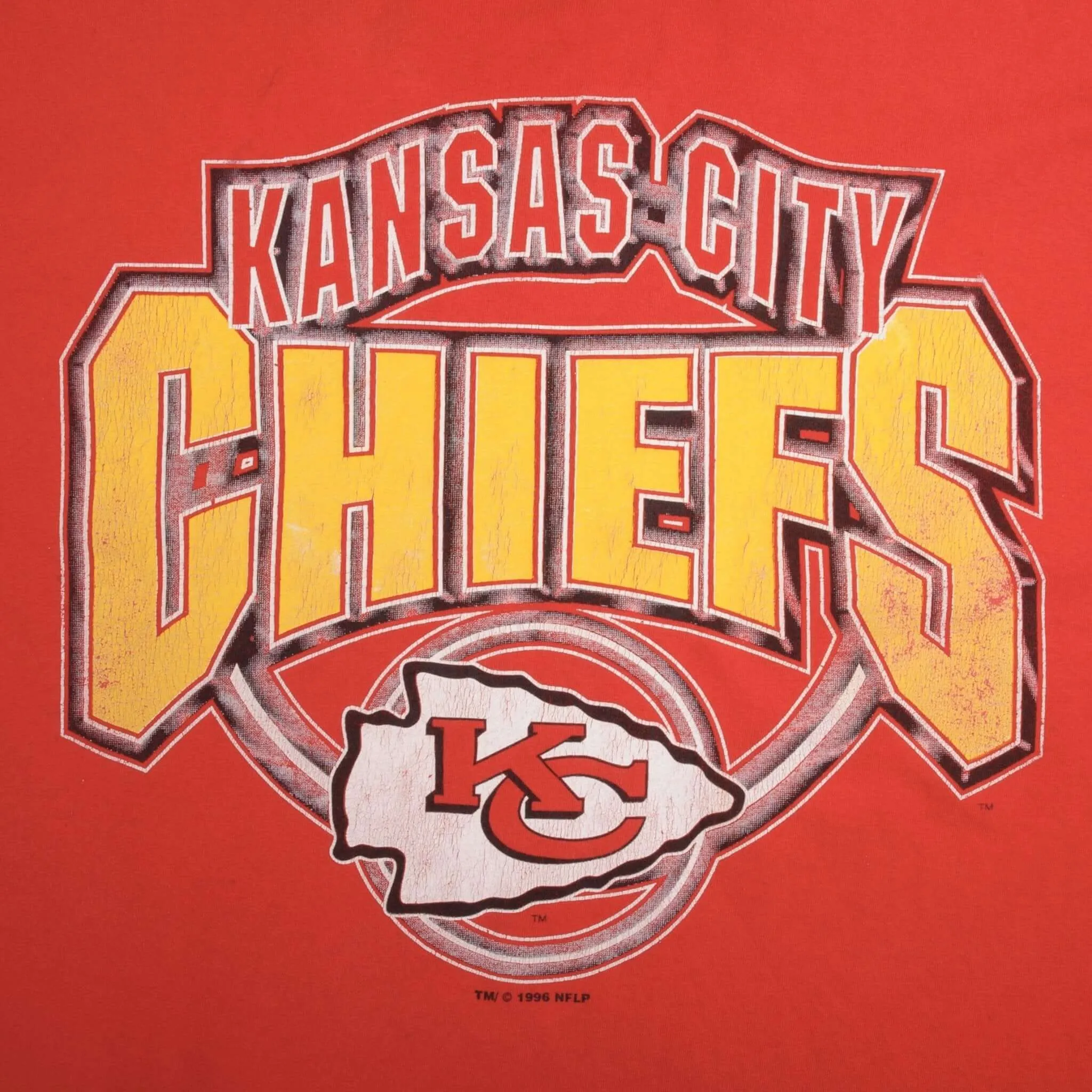 VINTAGE NFL KANSAS CITY CHIEFS 1996 TEE SHIRT SIZE 2XL MADE IN USA