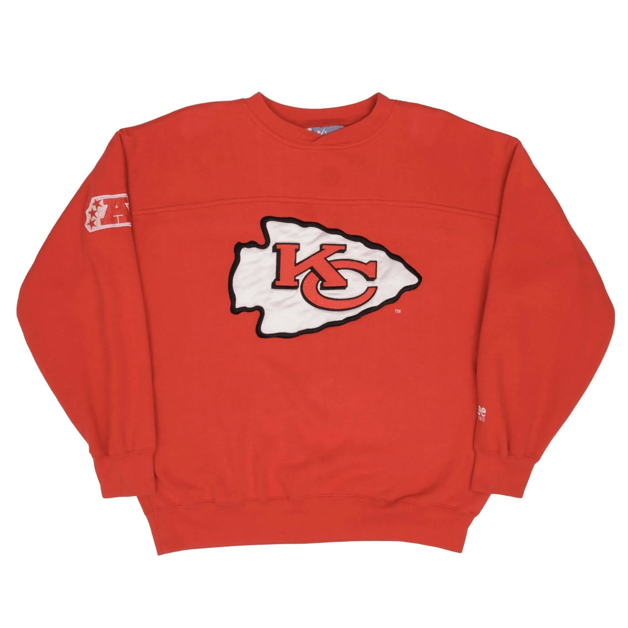 VINTAGE NFL KANSAS CITY CHIEFS EMBROIDERED SWEATSHIRT LARGE 1990S