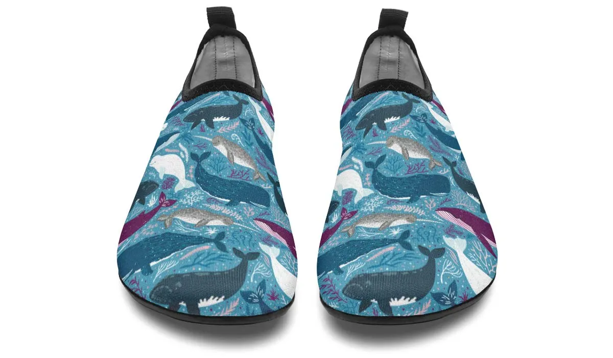 Whale Party Aqua Barefoot Shoes