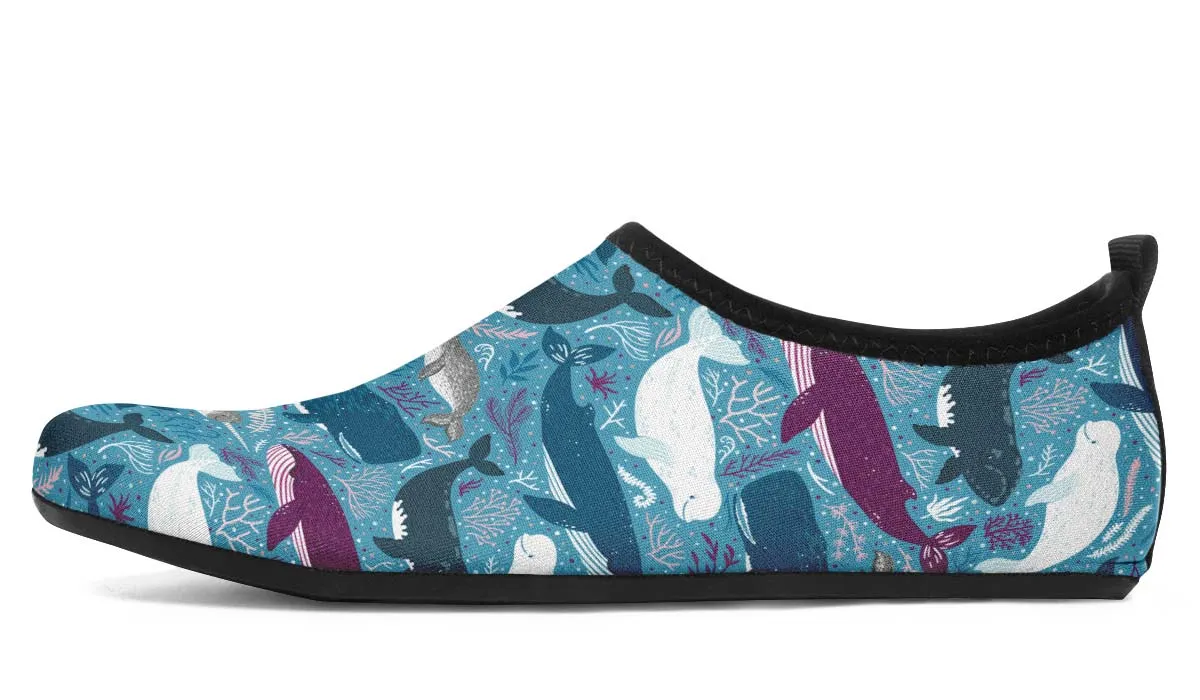 Whale Party Aqua Barefoot Shoes