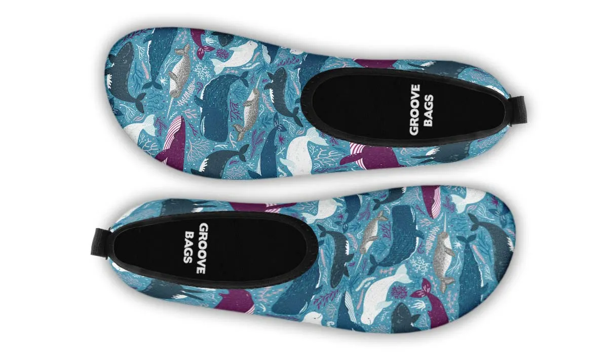 Whale Party Aqua Barefoot Shoes