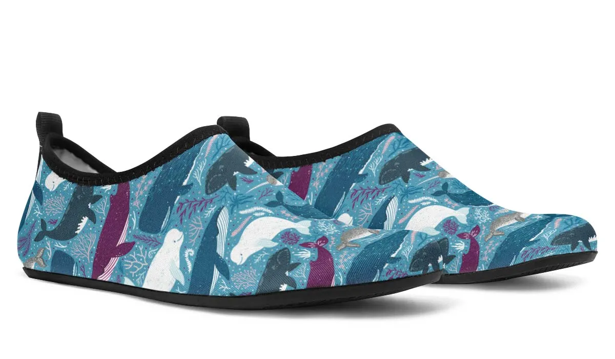 Whale Party Aqua Barefoot Shoes