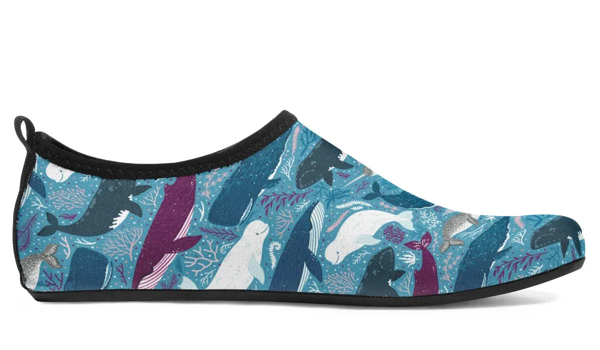 Whale Party Aqua Barefoot Shoes