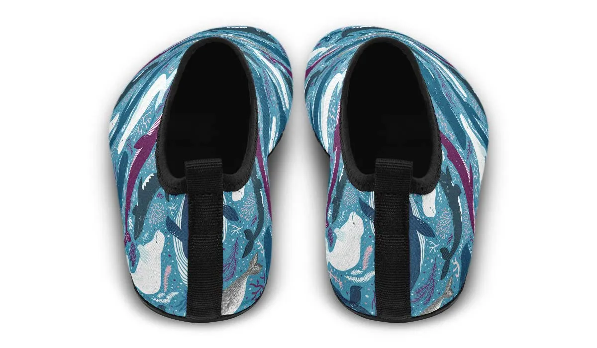 Whale Party Aqua Barefoot Shoes