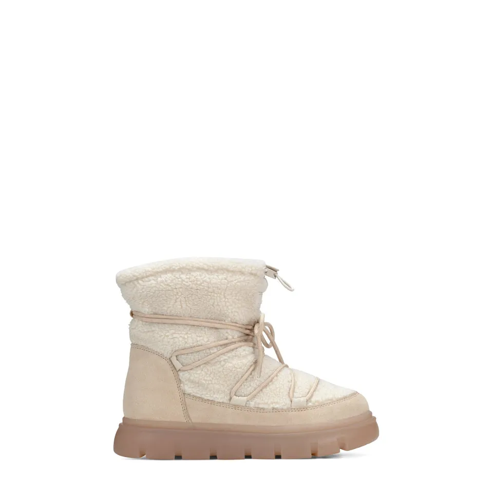 Women's Misty Lug Sole Insulated Waterproof Snow Booties Light Natural