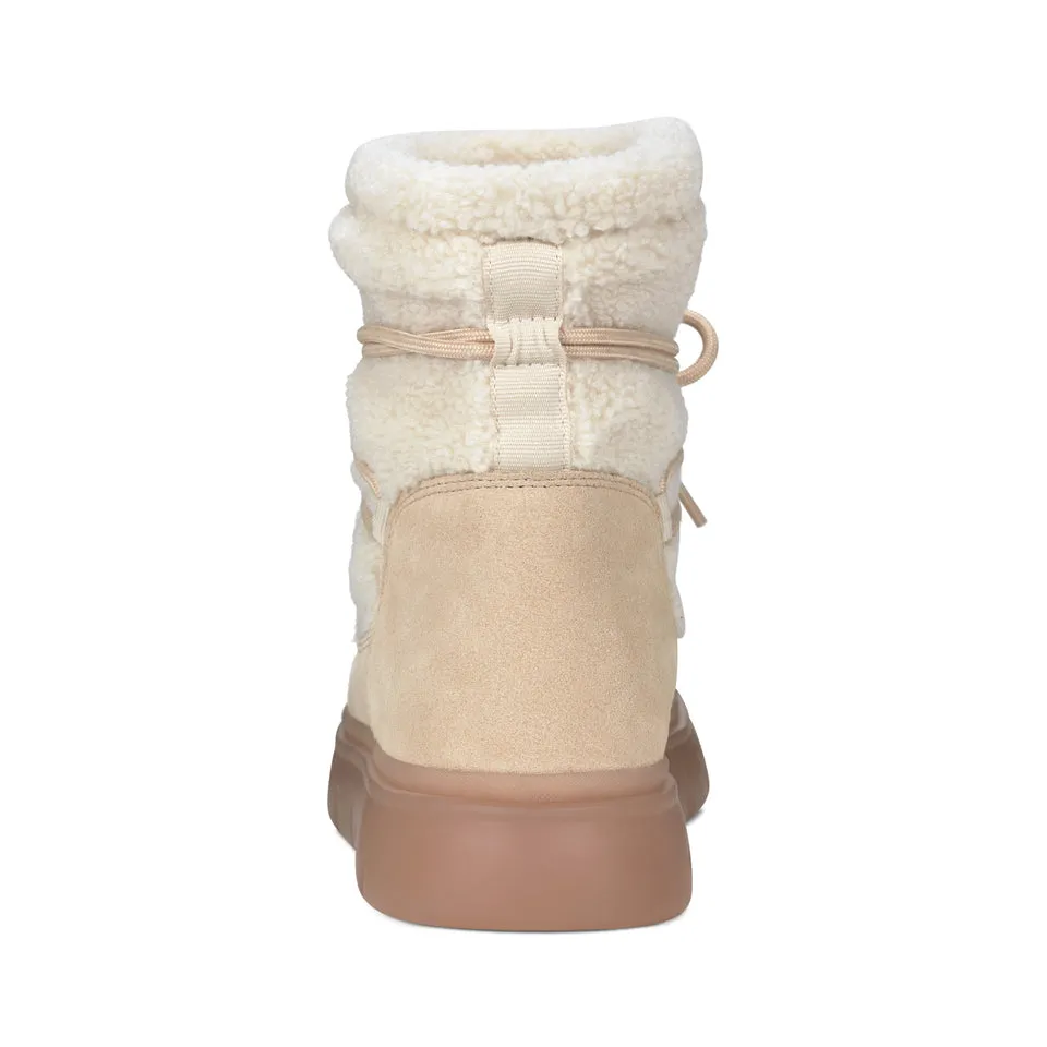 Women's Misty Lug Sole Insulated Waterproof Snow Booties Light Natural