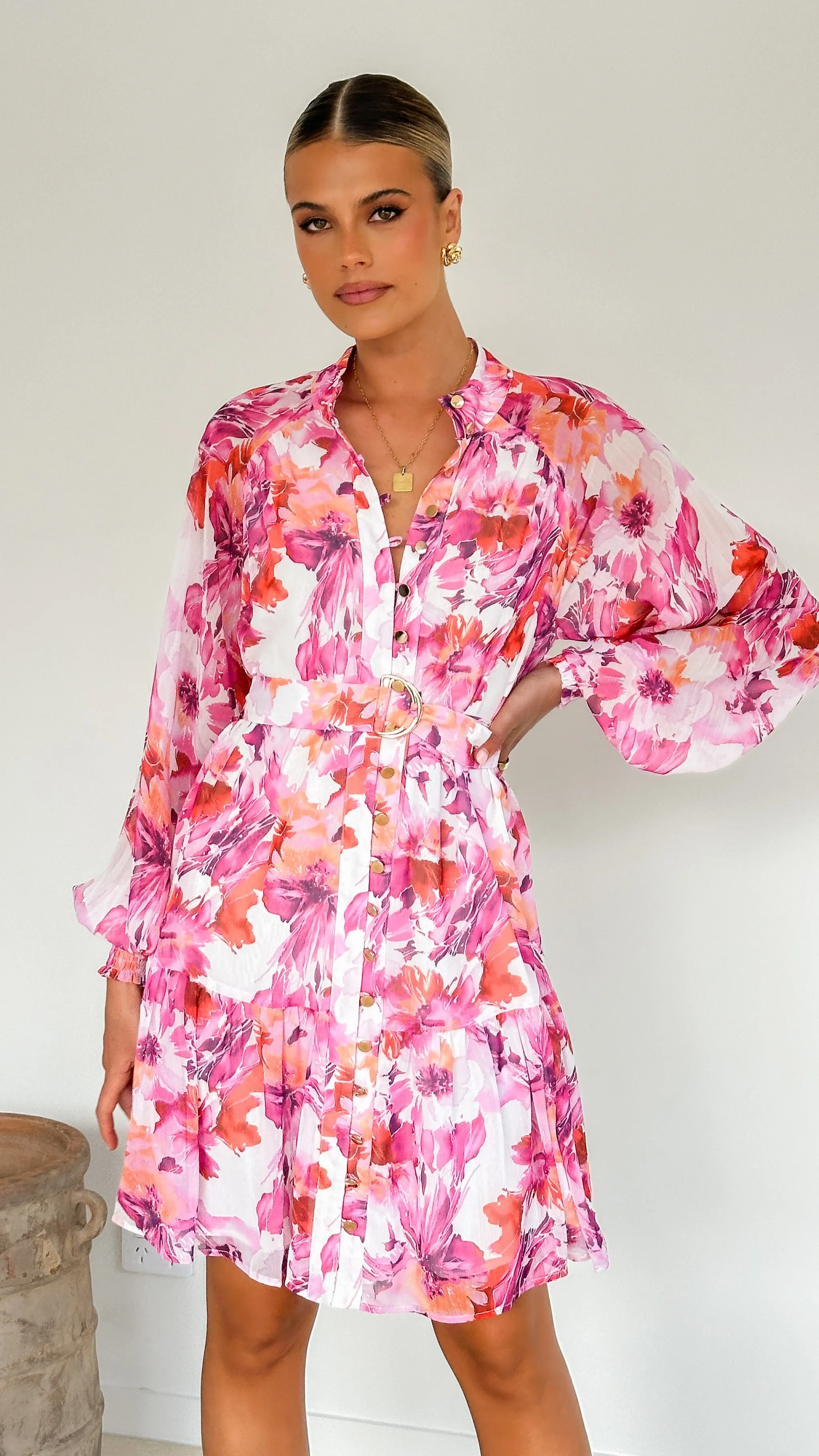 Zoi Mini Dress - Pink Floral